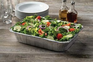 A house salad in a pan